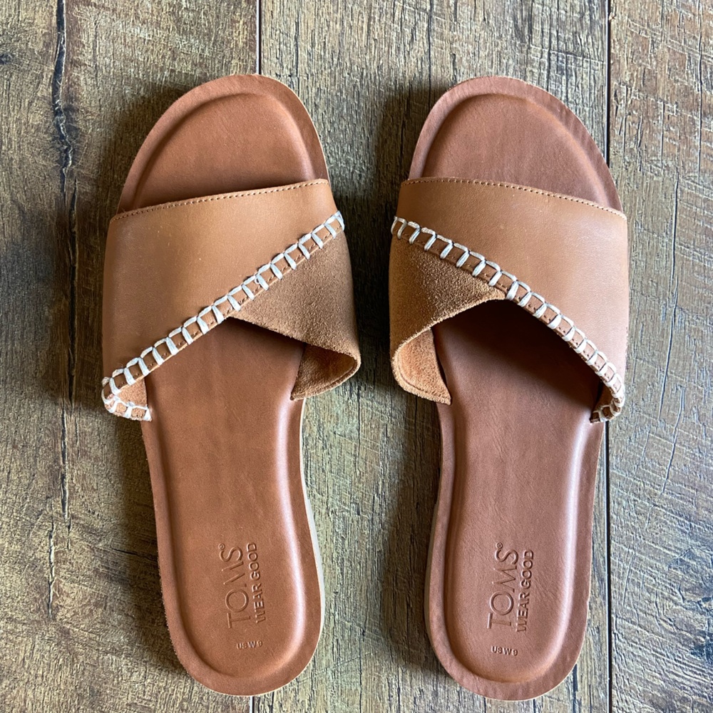 TOMS Women's Brown Slide Sandals